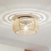 Lindby Ediz loftlampe, 1 lyskilde, E27, træ, Ø 44,4 cm