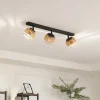 Lindby Ediz loftslampe, 3-lys, GU10, træ, 73 cm lang