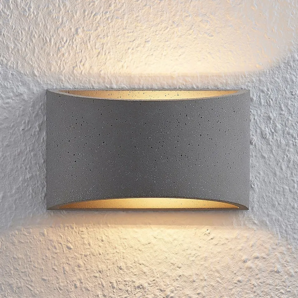 Lindby Edvin væglampe af beton, halvrund