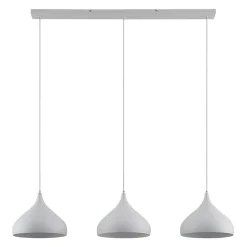 Lindby Elamira pendellampe, hvid, metal, 133 cm, 3 lyskilder.