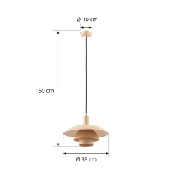Lindby Elorri hængelampe, beige, Ø 38 cm, metal