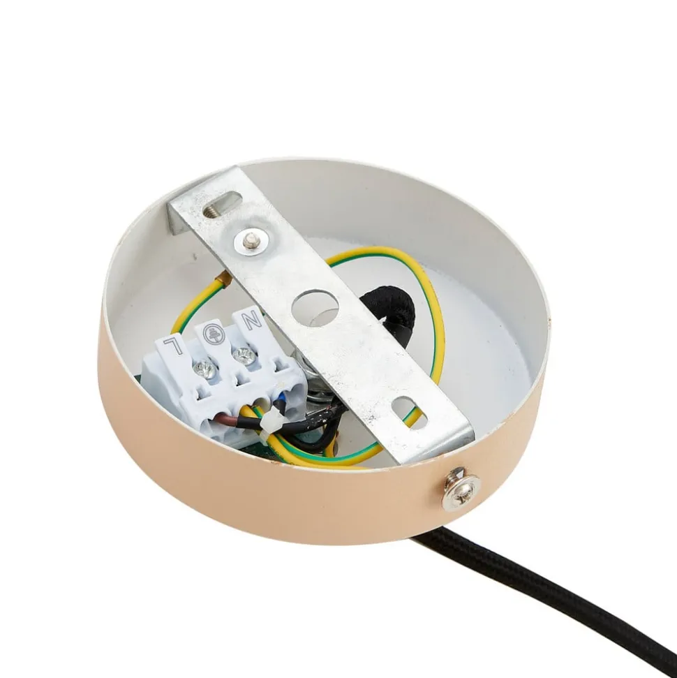 Lindby Elorri hængelampe, beige, Ø 38 cm, metal