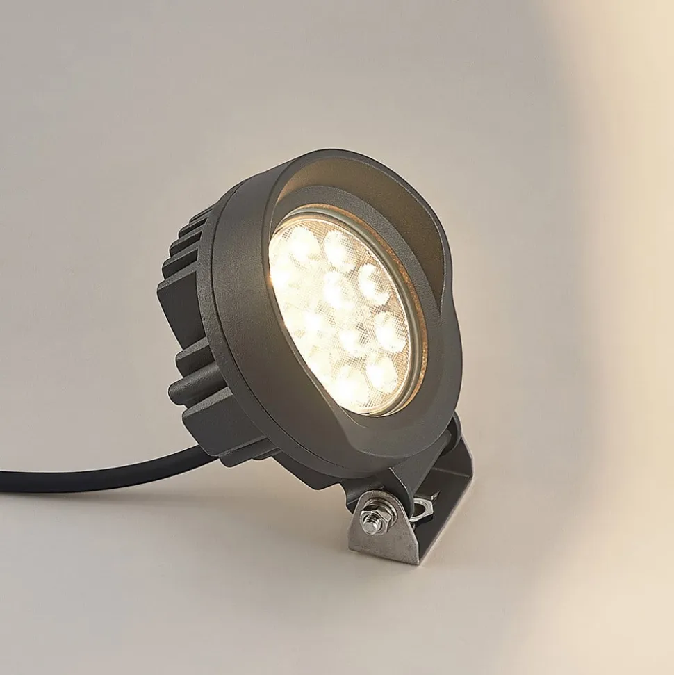 Lindby Emar LED-spot med jordspyd i mørkegråt