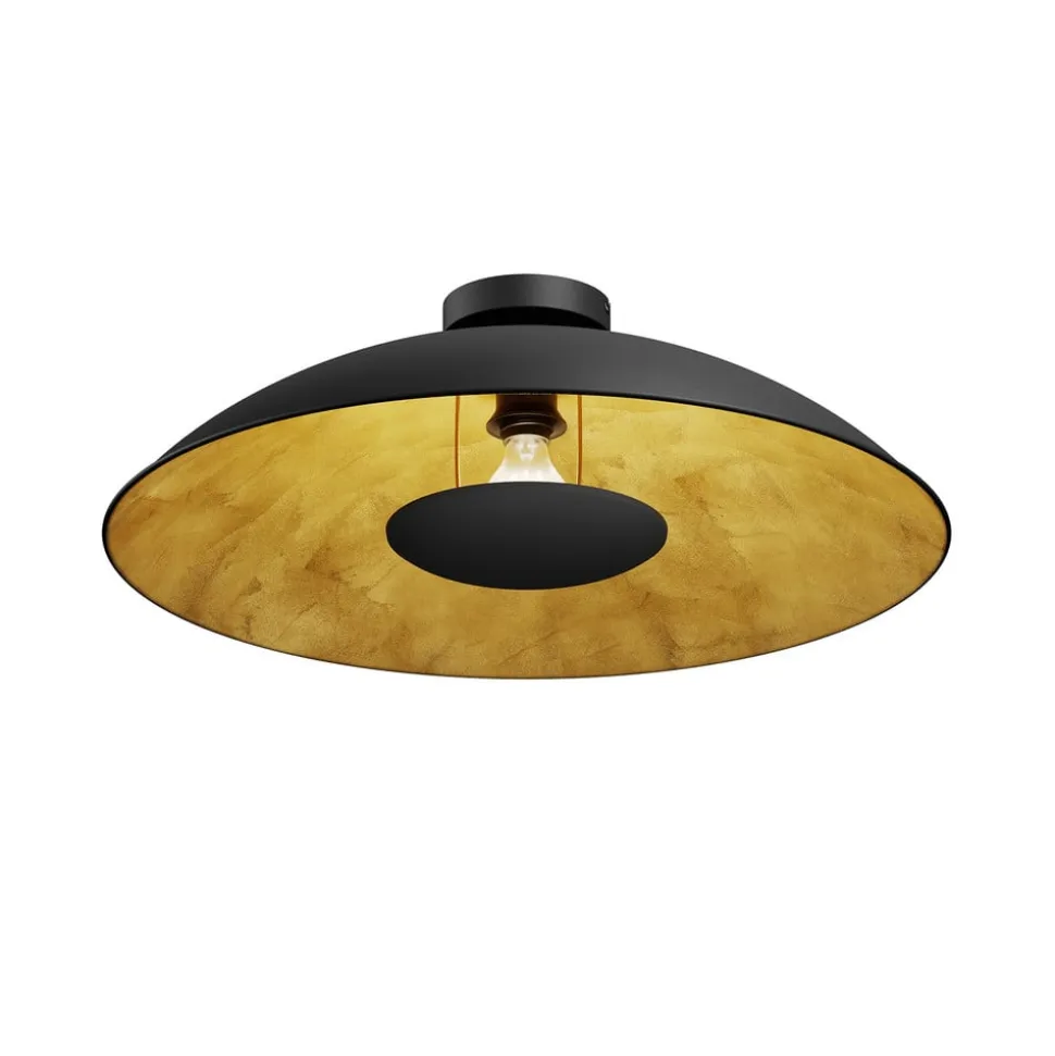 Lindby Emilienne loftlampe, sort/guld, metal, Ø 60 cm