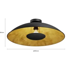 Lindby Emilienne loftlampe, sort/guld, metal, Ø 60 cm
