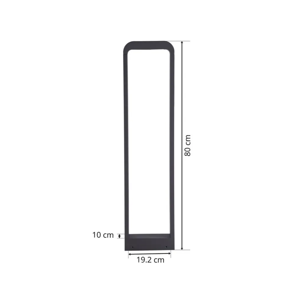 Lindby Emima LED-gadelampe, 80 cm, antracit, aluminium