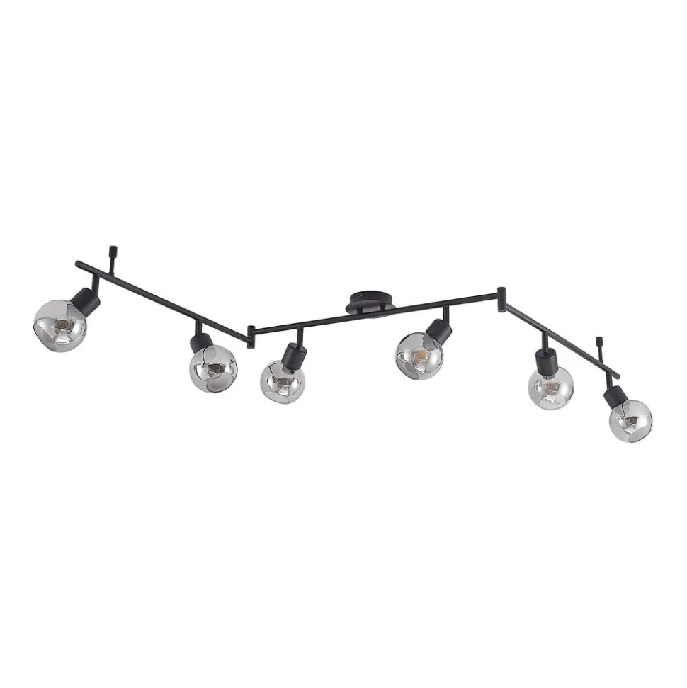 Lindby Eridia loftspot, sort, 6 lyskilder, langt