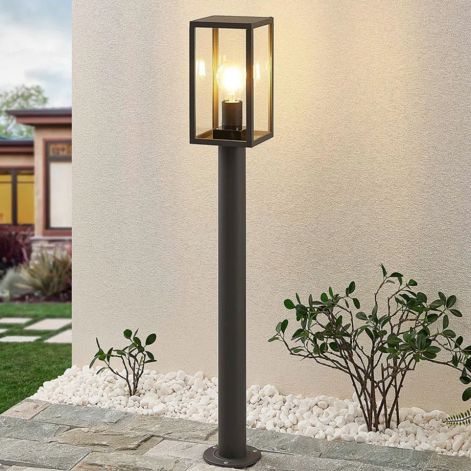 Lindby Filimon vejlampe, 80 cm, antracit, IP44, E27