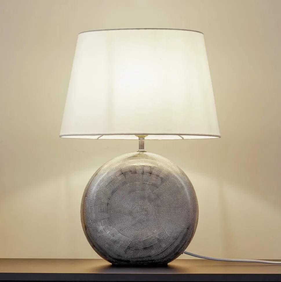Lindby Florentino bordlampe, 49 cm, keramik, tekstil