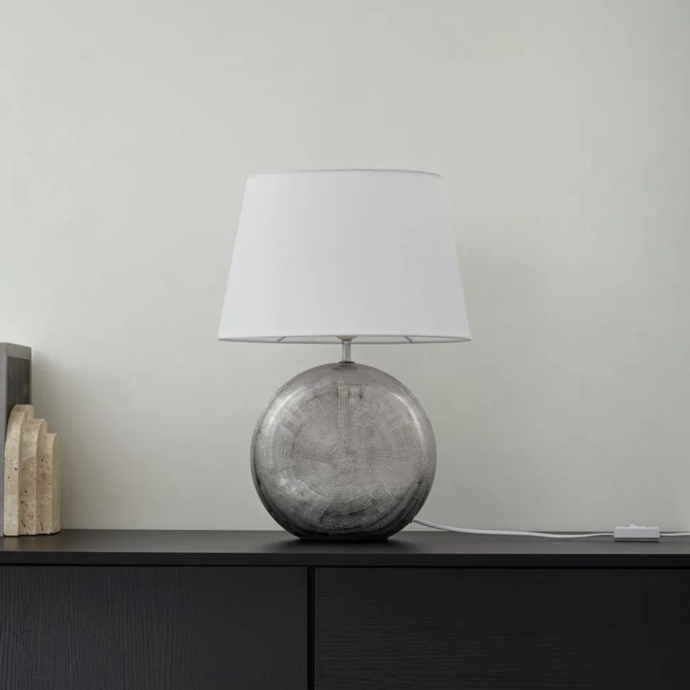 Lindby Florentino bordlampe, 49 cm, keramik, tekstil
