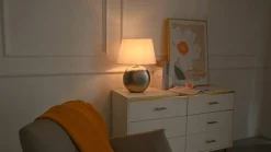 Lindby Florentino bordlampe, 49 cm, keramik, tekstil