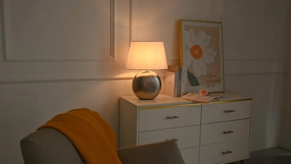 Lindby Florentino bordlampe, 49 cm, keramik, tekstil