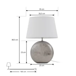 Lindby Florentino bordlampe, 49 cm, keramik, tekstil