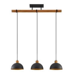 Lindby Flurin hængelampe, 3 lyskilder, 107 cm, sort, metal