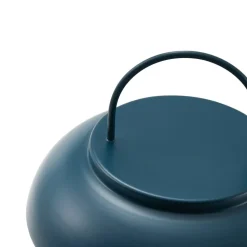 Lindby genopladelig bordlampe Yvette, blå, IP44, touchdæmper