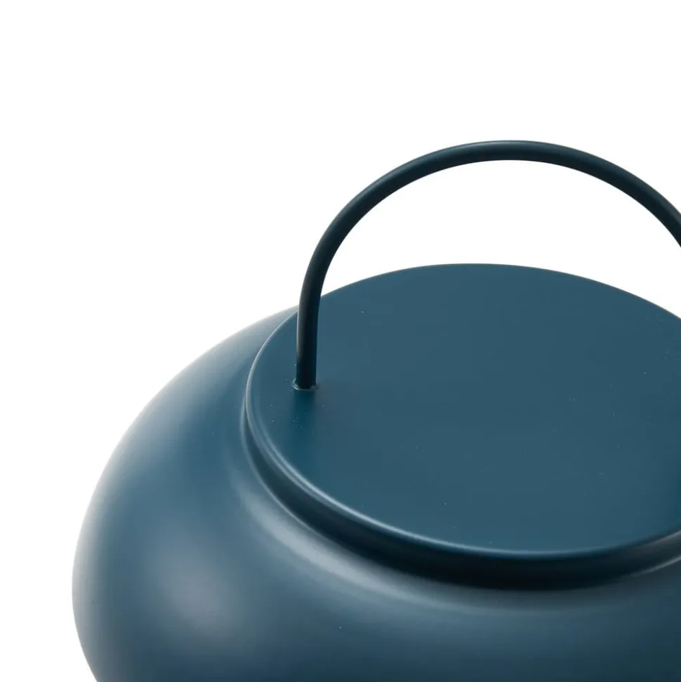 Lindby genopladelig bordlampe Yvette, blå, IP44, touchdæmper