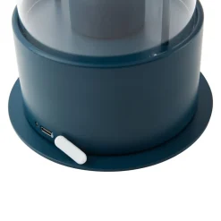Lindby genopladelig bordlampe Yvette, blå, IP44, touchdæmper