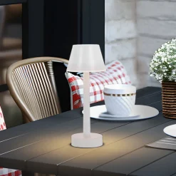 Lindby genopladelig LED-lampe Gaja, hvid, USB, IP44, RGBW, dæmpbar