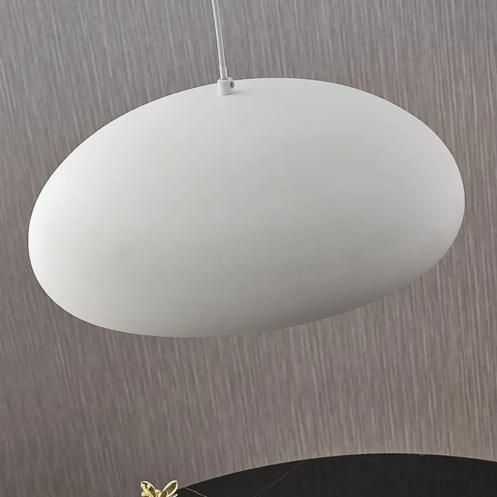 Lindby Gerwina pendellampe, hvid/guld, metal, 40 cm, E27