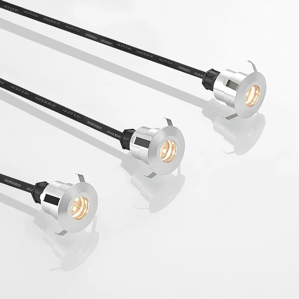 Lindby Gracelle LED nedgravningsspot, 3 stk, rundt