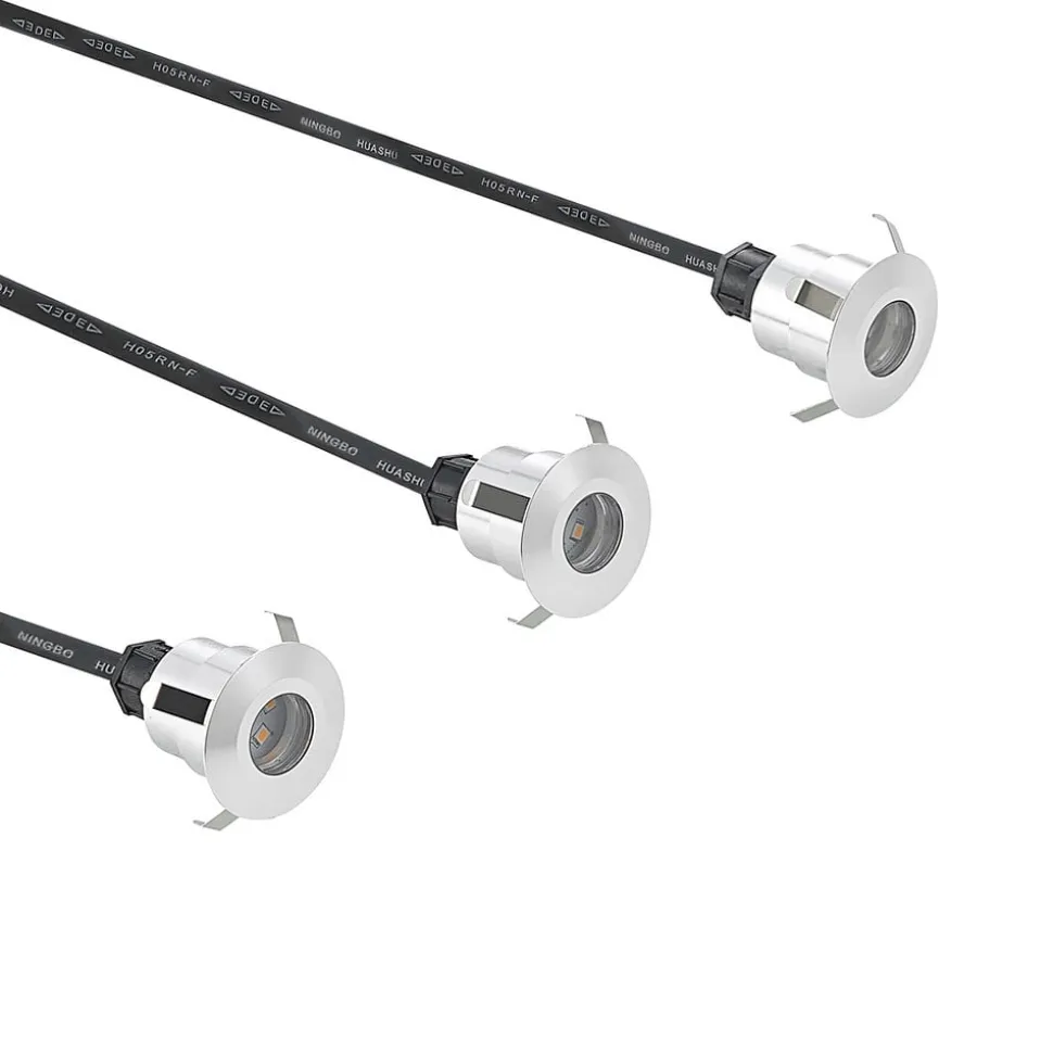 Lindby Gracelle LED nedgravningsspot, 3 stk, rundt