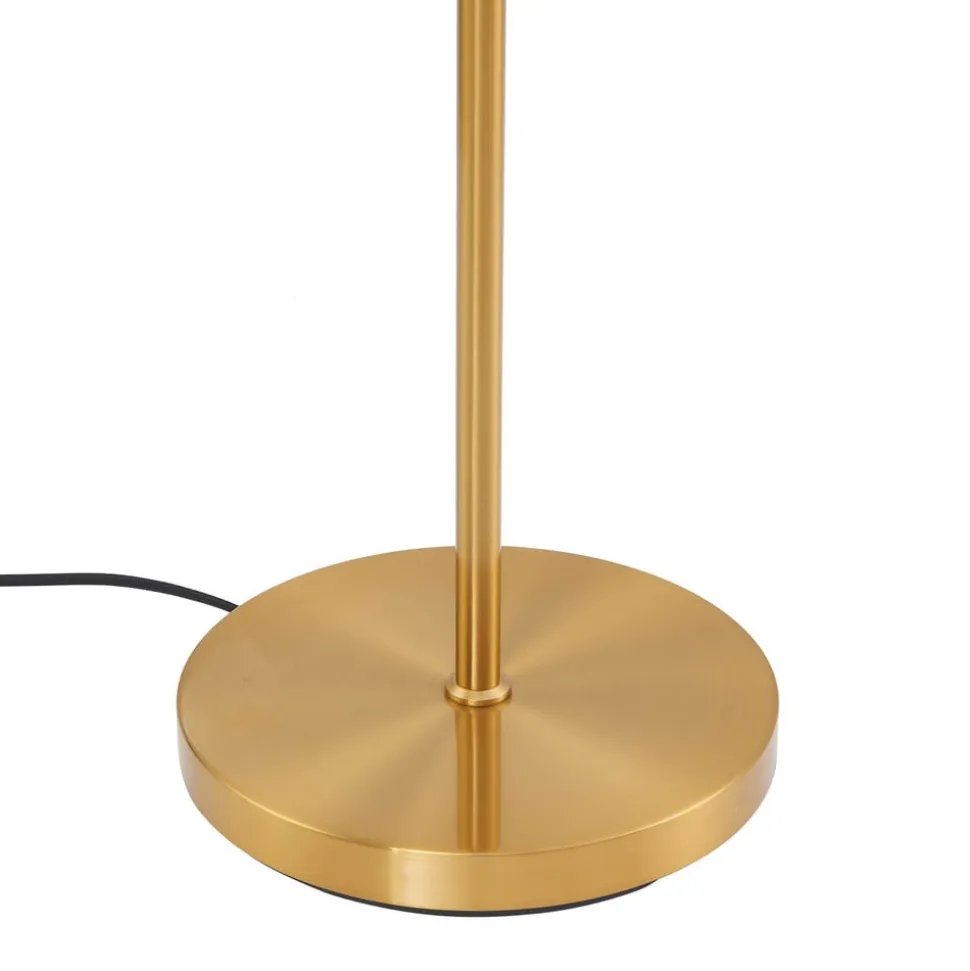 Lindby gulvlampe Aliette, guld/amber, glas, læselampe