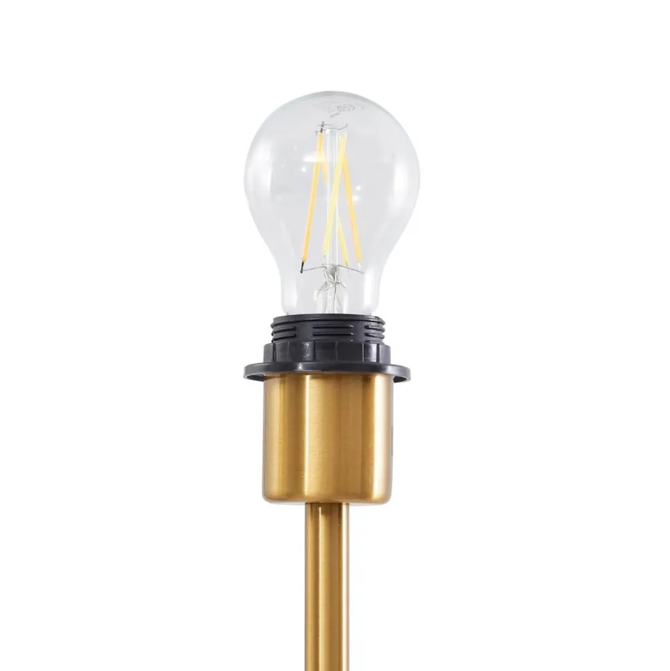 Lindby gulvlampe Aliette, guld/amber, glas, læselampe