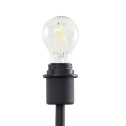 Lindby gulvlampe Aliette, sort/grå, glas, læselampe
