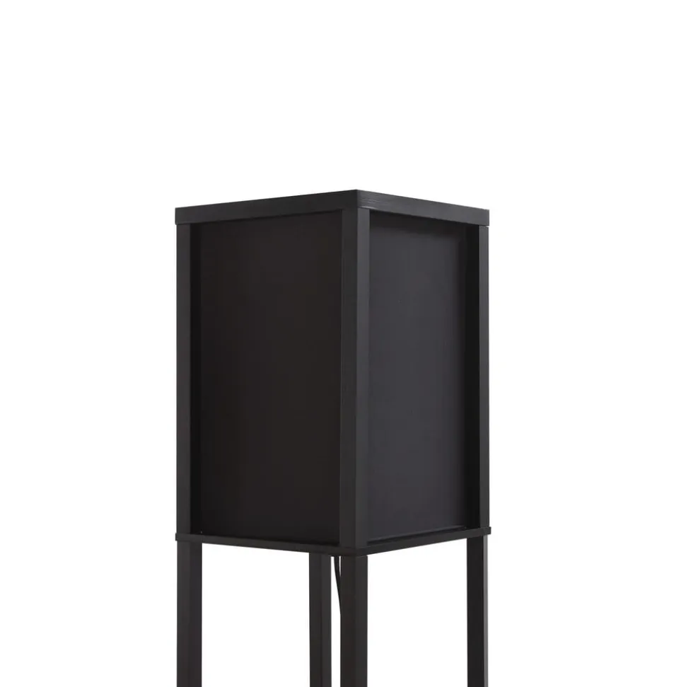 Lindby gulvlampe Birta, sort, hylde, træ, 159 cm