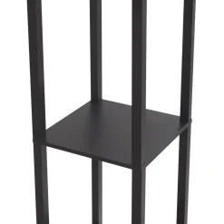 Lindby gulvlampe Birta, sort, hylde, træ, 159 cm