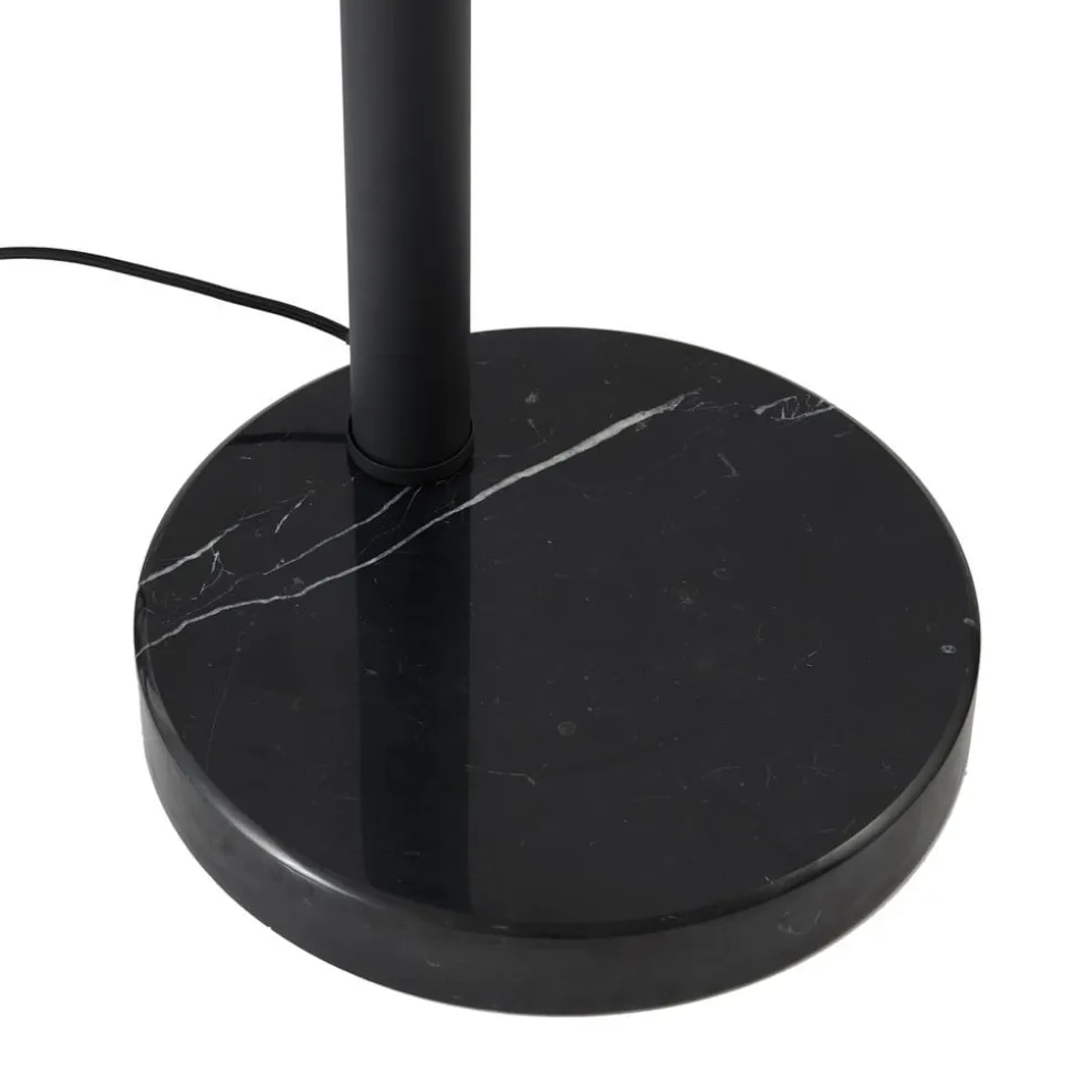 Lindby gulvlampe Braccio, grå/sort, glas, 5 lyskilder, 204,5 cm