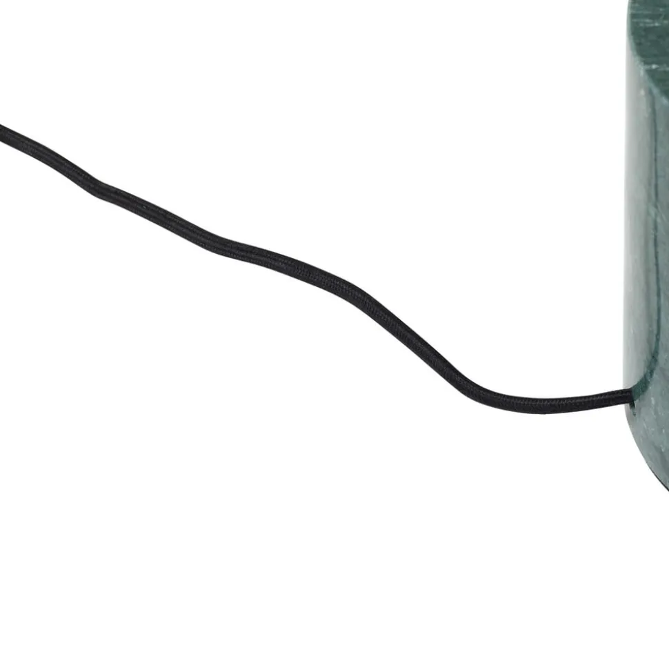 Lindby gulvlampe Branford, retro, hvid/grøn, opalglas/marmor