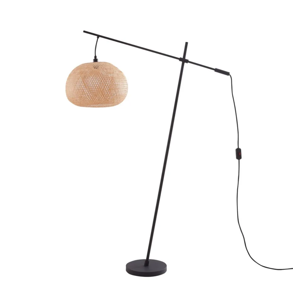 Lindby gulvlampe Dabila, bambus, 165 cm høj, E27