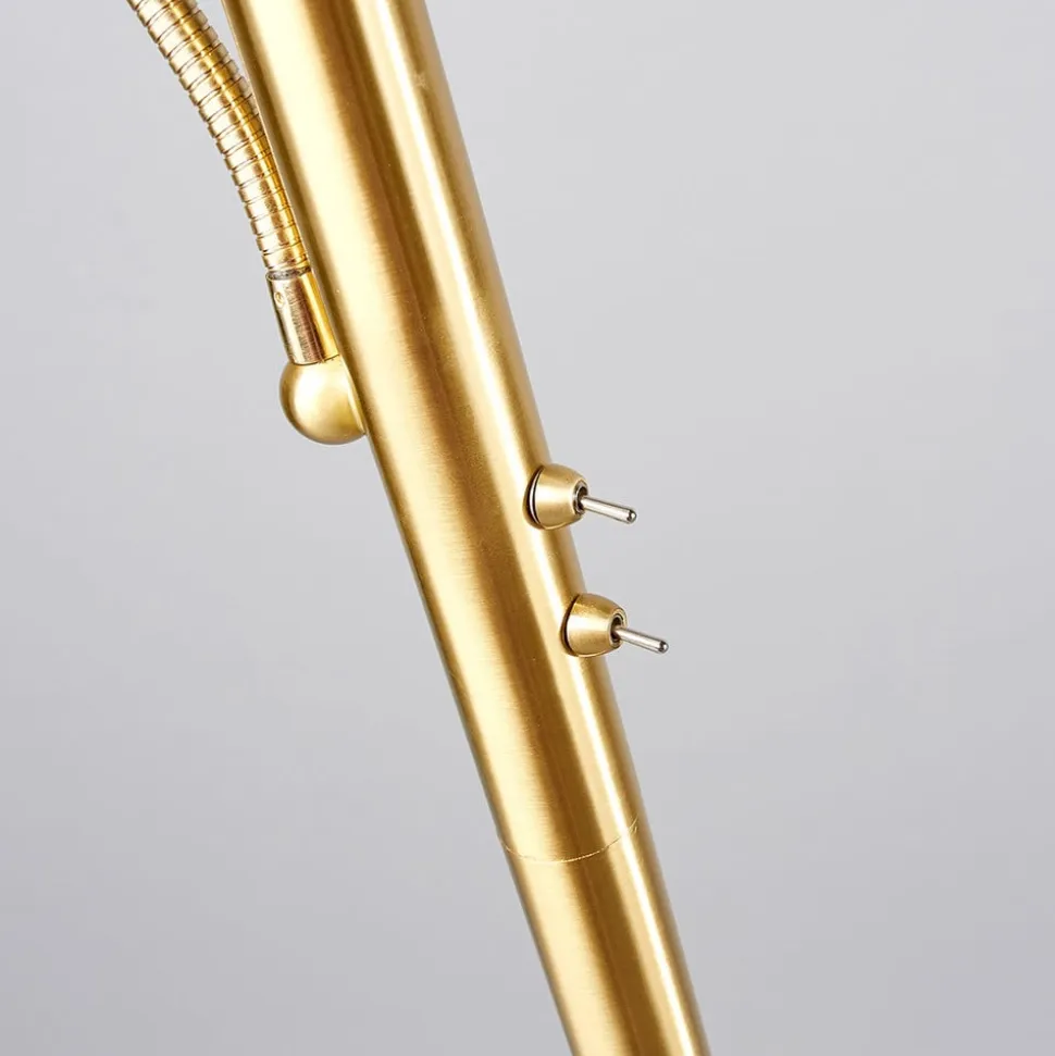 Lindby gulvlampe Elaina, læselampe, messingfarvet, 183cm E27