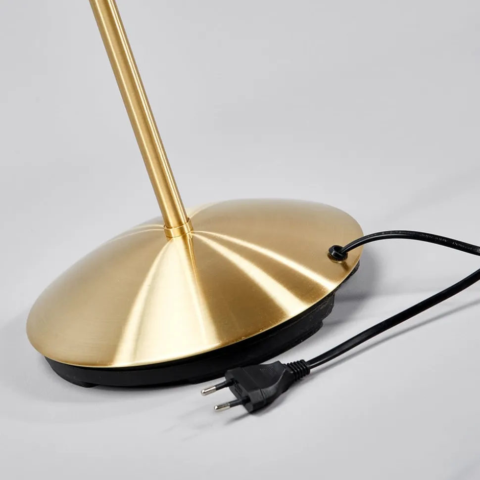 Lindby gulvlampe Elaina, messingfarvet, 162 cm, fleksibel, E14