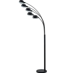 Lindby gulvlampe Jewa, sort, metal, 5 lyskilder, E14