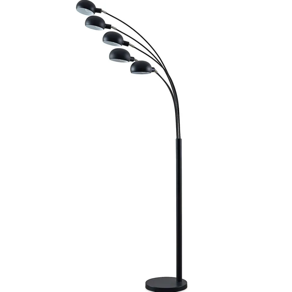 Lindby gulvlampe Jewa, sort, metal, 5 lyskilder, E14