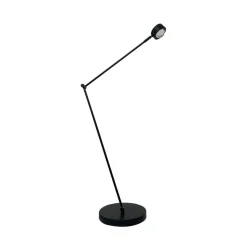 Lindby gulvlampe Jyla, sort, linse, 3000K, GX53, jern