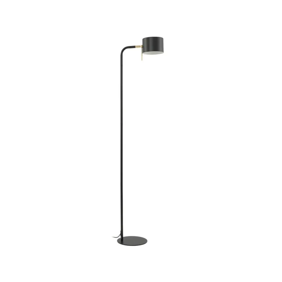 Lindby gulvlampe Kaida, sort, metal