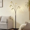 Lindby gulvlampe Lielle, naturlig bambus, 5 lyskilder, 190 cm