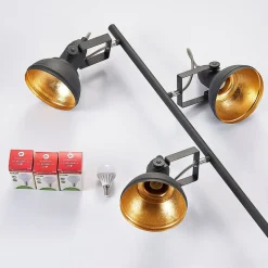 Lindby gulvlampe Lilly, sort, metal, 170 cm, E14