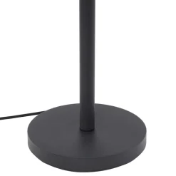 Lindby gulvlampe Nehemia, sort, glas, læselampe, 185 cm