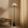 Lindby gulvlampe Norvik, højde 150 cm, sort/grå, metal