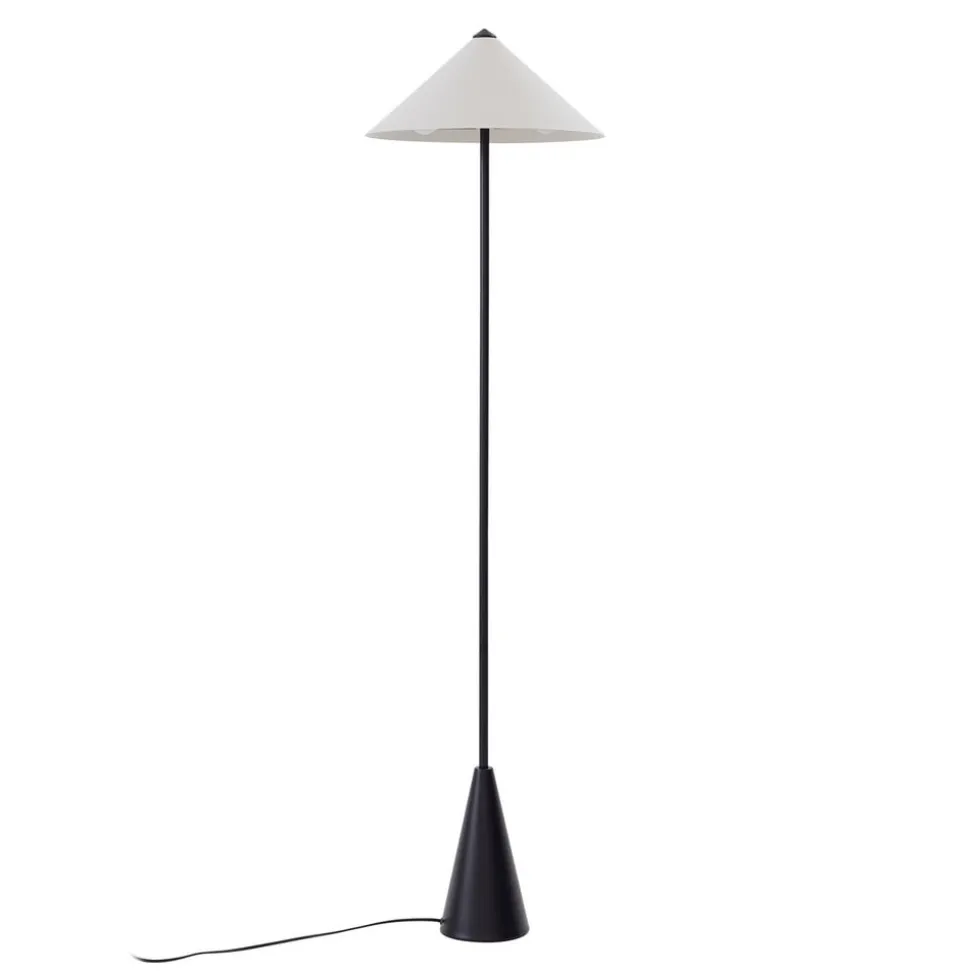 Lindby gulvlampe Norvik, højde 150 cm, sort/grå, metal