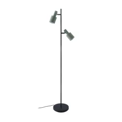 Lindby gulvlampe Ovelia, grøn/sort, metal, E27