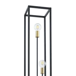 Lindby gulvlampe Tiliane, sort, metal, 3 lyskilder, 153 cm