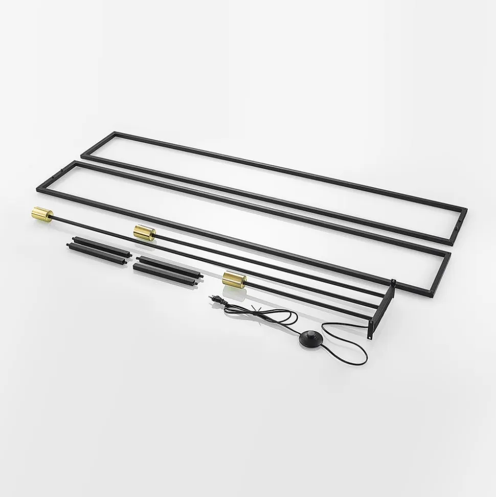 Lindby gulvlampe Tiliane, sort, metal, 3 lyskilder, 153 cm