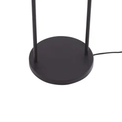 Lindby gulvlampe Tsomo, Ø 40 cm, sort, stof, E27