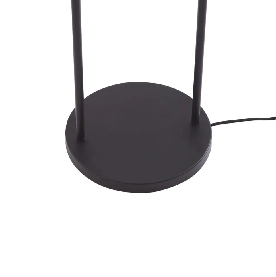 Lindby gulvlampe Tsomo, Ø 40 cm, sort, stof, E27