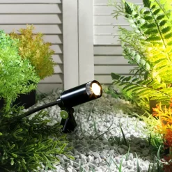Lindby Heath LED-lampe med jordspyd, 4 stk, sort